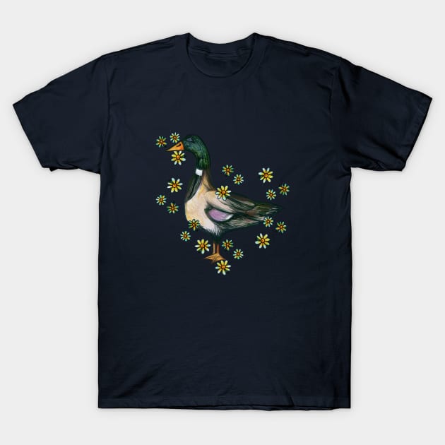 Mallard Daisy Duck T-Shirt by bubbsnugg